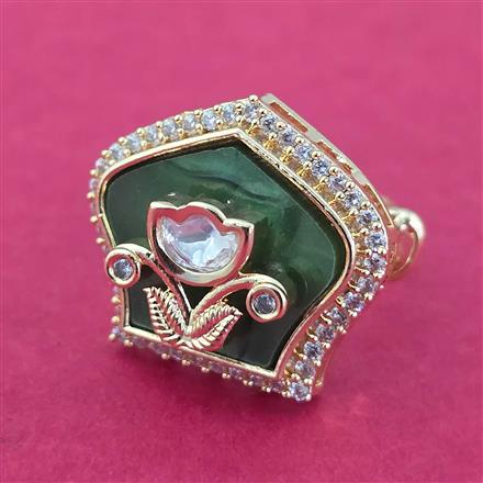 Kundan Adjustable Ring With Carat Gold Plating