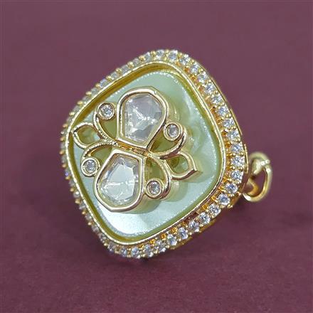 Kundan Adjustable Ring With Carat Gold Plating