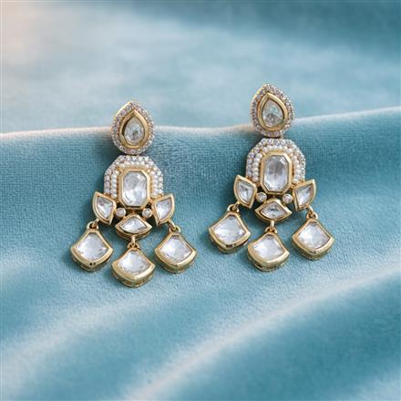 Kundan Classic Earring With Carat Rhodium Plating