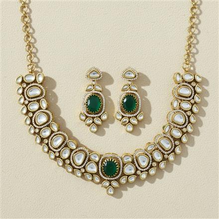 Kundan Classic Necklace With Mehndi Plating
