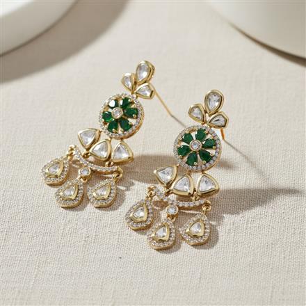 Kundan Classic Earring With Mehndi Plating