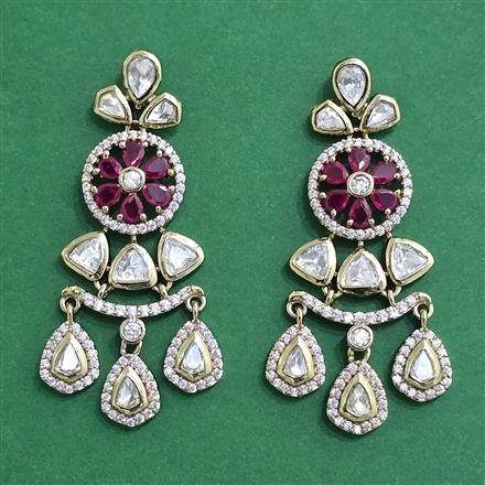 Kundan Classic Earring With Mehndi Plating