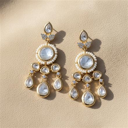 Kundan Classic Earring With Carat Rhodium Plating
