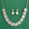 Kundan Mother Of Pearl Necklace Set With Carat Rhodium Plating