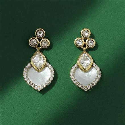 Kundan Classic Earring With Mehndi Plating