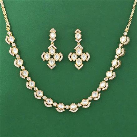 Kundan Classic Necklace Set With Carat Mehndi Plating
