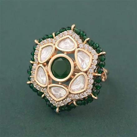 Kundan Adjustable Ring With Carat Gold Plating