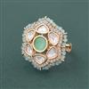 Kundan Adjustable Ring With Carat Gold Plating