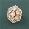 Kundan Adjustable Ring With Carat Gold Plating
