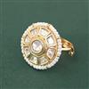 Kundan Adjustable Ring With Carat Mehndi Plating