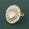 Kundan Adjustable Ring With Carat Mehndi Plating