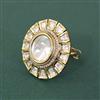 Kundan Adjustable Ring With Carat Mehndi Plating