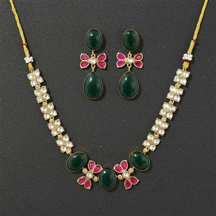 Kundan Classic Necklace Set With Carat Gold Plating