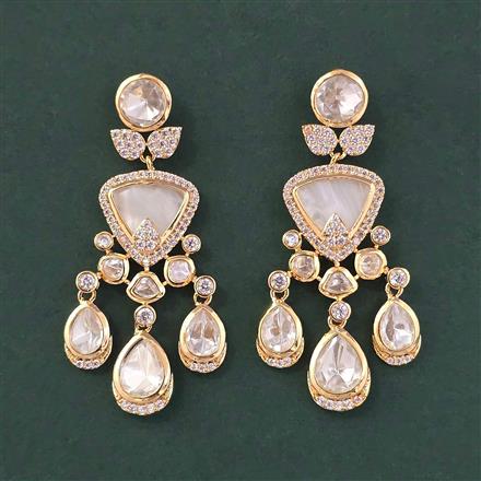 Kundan Classic Earring With Carat Mehndi Plating