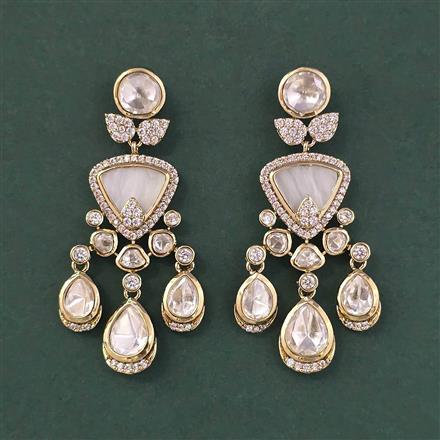 Kundan Classic Earring With Carat Mehndi Plating