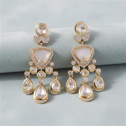Kundan Classic Earring With Carat Mehndi Plating