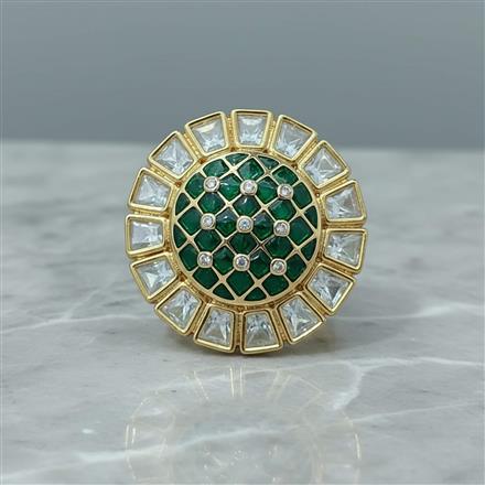 Kundan Adjustable Ring With Carat Gold Plating