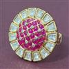 Kundan Adjustable Ring With Carat Gold Plating