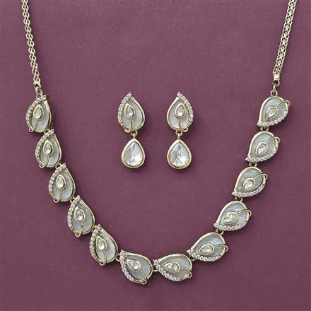 Kundan Classic Necklace With Carat Mehndi  Plating