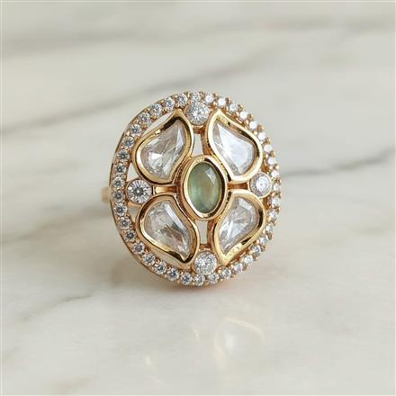 Kundan Adjustable Ring With Carat Gold Plating