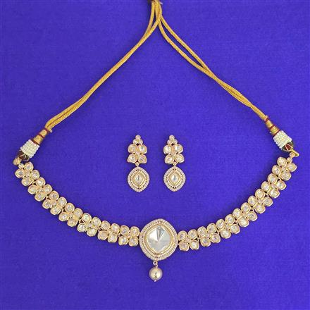 Kundan Choker Necklace With Carat Mehndi  Plating