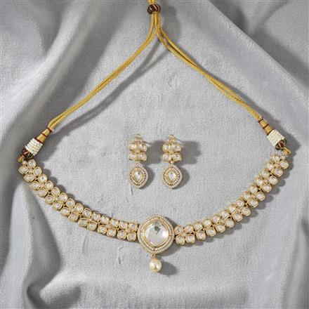 Kundan Choker Necklace With Carat Mehndi  Plating