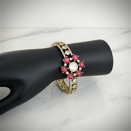 Kundan Openable Kada With Mehndi Plating