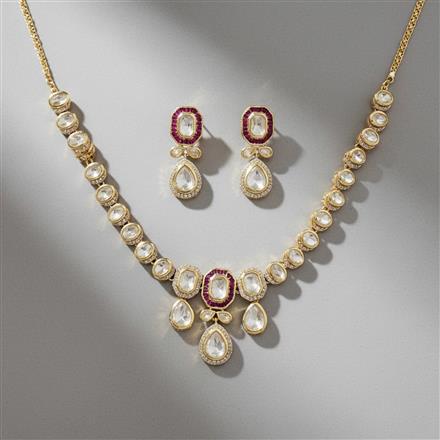 Kundan Classic Necklace Set With Carat Gold Plating