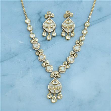 Kundan Classic Necklace Set With Carat Mehndi Plating