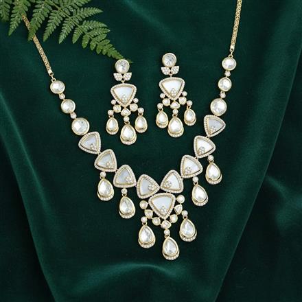 Kundan Classic Necklace Set With Carat Mehndi Plating