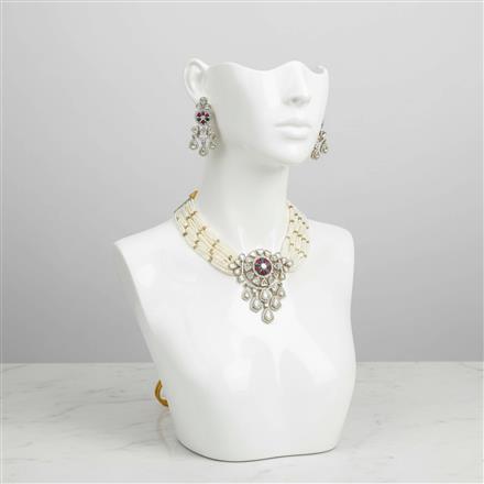 Kundan Classic Necklace Set With Mehndi Plating