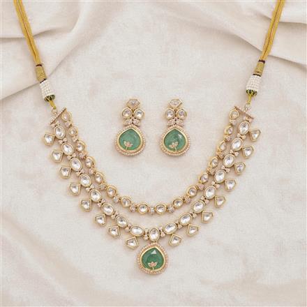 Kundan Classic Necklace Set Set With Carat Gold Plating