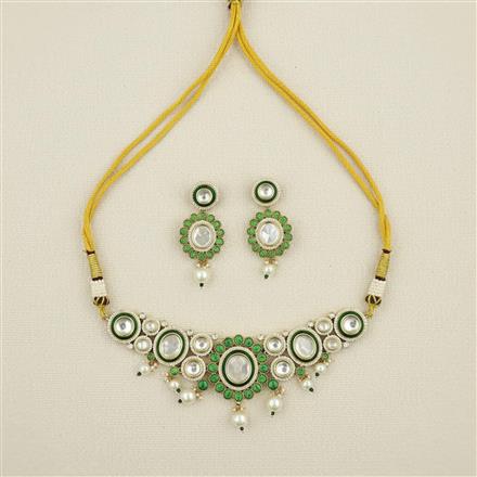Kundan Meenakari Necklace Set Set With Carat Gold Plating