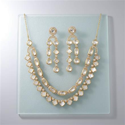 Kundan Classic Necklace Set With Carat Mehndi Plating