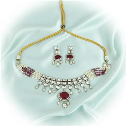 Kundan Classic Necklace Set With Mehndi Plating