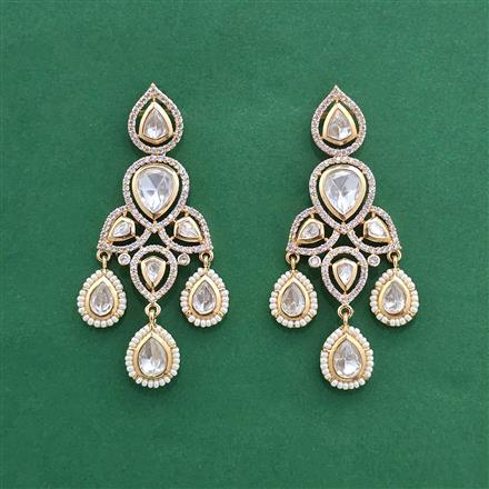 Kundan Classic Earring With Carat Mehndi Plating
