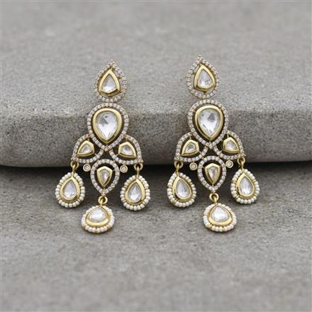 Kundan Classic Earring With Carat Mehndi Plating