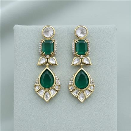 Kundan Classic Earring With Mehndi Plating