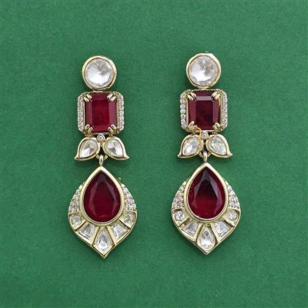 Kundan Classic Earring With Mehndi Plating