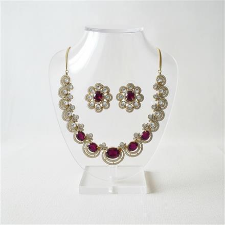 Kundan Classic Necklace Set With Mehndi Plating