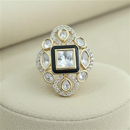 Kundan Adjustable Ring With Carat Gold Plating