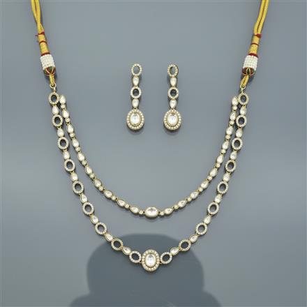 Kundan Classic Necklace Set With Carat Mehndi Plating