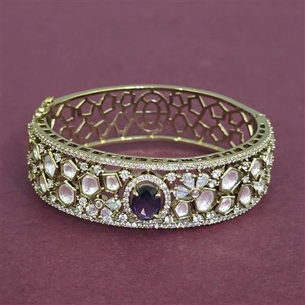 Kundan Openable Kada With Mehndi Plating