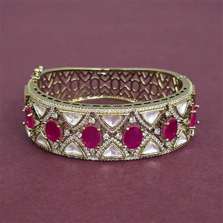 Kundan Openable Kada With Mehndi Plating