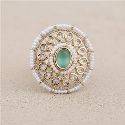 Kundan Adjustable Ring With Carat Gold Plating