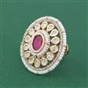 Kundan Adjustable Ring With Carat Gold Plating