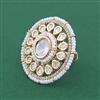 Kundan Adjustable Ring With Carat Gold Plating