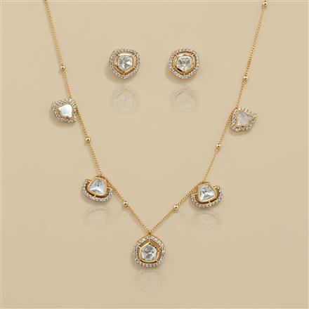 Kundan Delicate Necklace Set With Carat Gold Plating