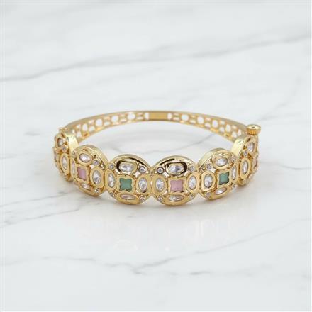 Kundan Openable Kada With Carat Gold Plating
