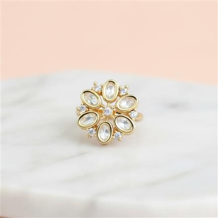 Kundan Adjustable Ring With Carat Gold Plating